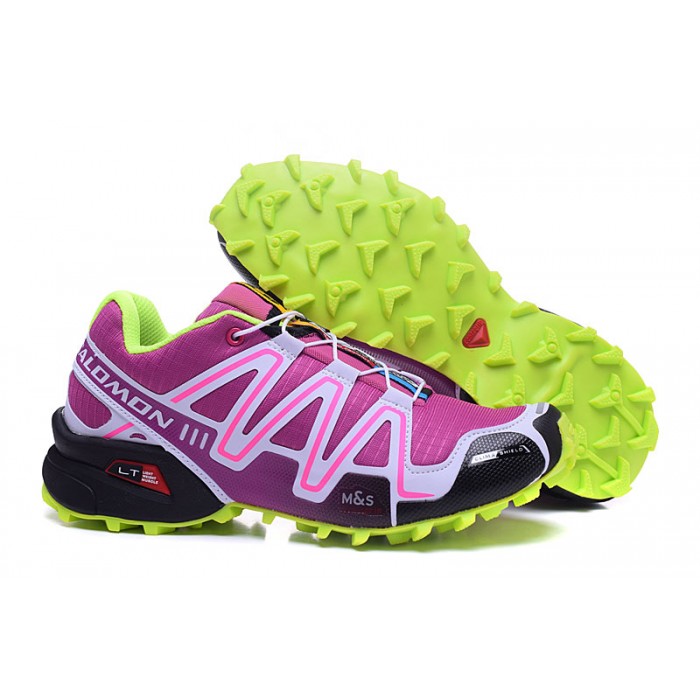 Chip mod Ewell Women's Salomon Speedcross 3 CS Trail Running Shoes Purple Fluorescent Green -Salomon Speedcross 3 609 bindings